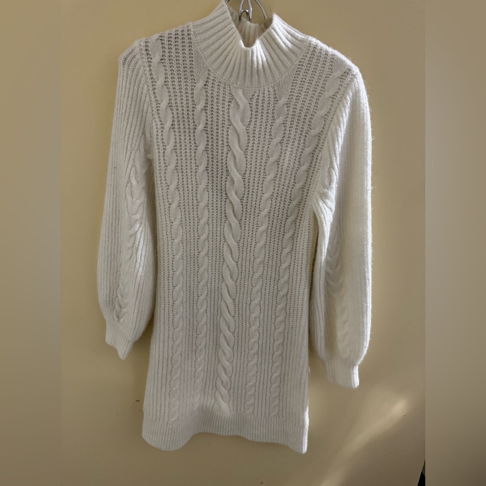 Abercrombie & Fitch Women Small Cream Knit Sweater Dress